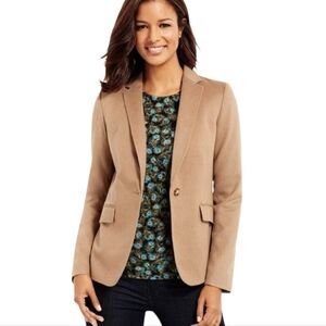 Talbots 100% Camel Hair Womens Size 6 Soft Tan Blazer Woven In ITALY